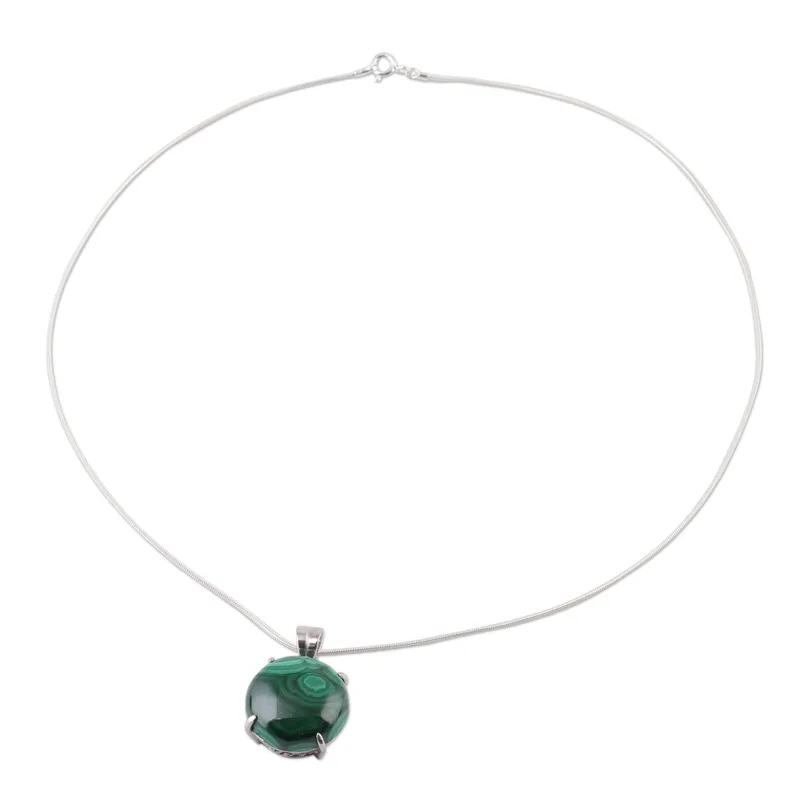 Oceans of Desire 925 Sterling Zilver Malachiet Ketting Hanger Voor Vrouwen Handgemaakte Boho Edelsteen Hanger Cadeau Voor Haar