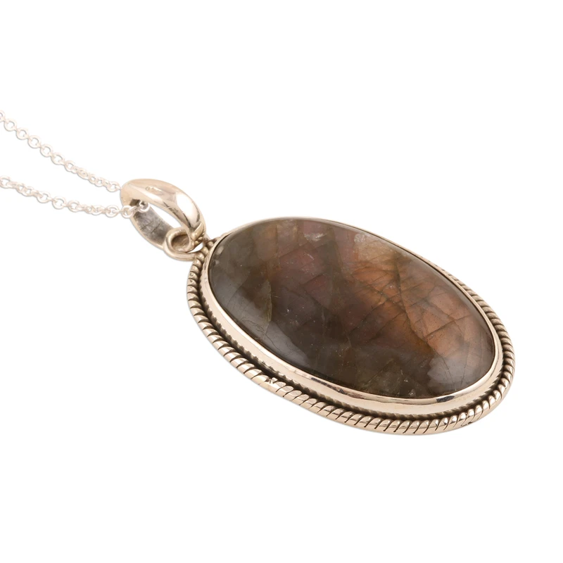 Unique Purple Labradorite Pendant Necklace 925 Sterling Silver Jewelry Dainty Labradorite Jewelry Gift For Her