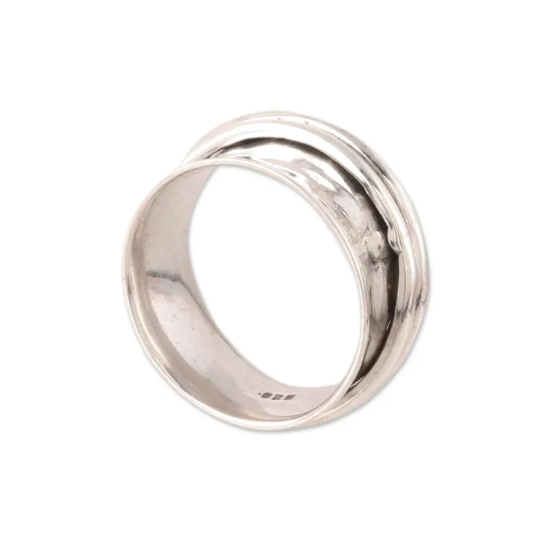 Sterlingsilber Spinner Ring Handgefertigt in Indien Silber Schmuck Bohemian Zarter Ring Geschenk für Sie