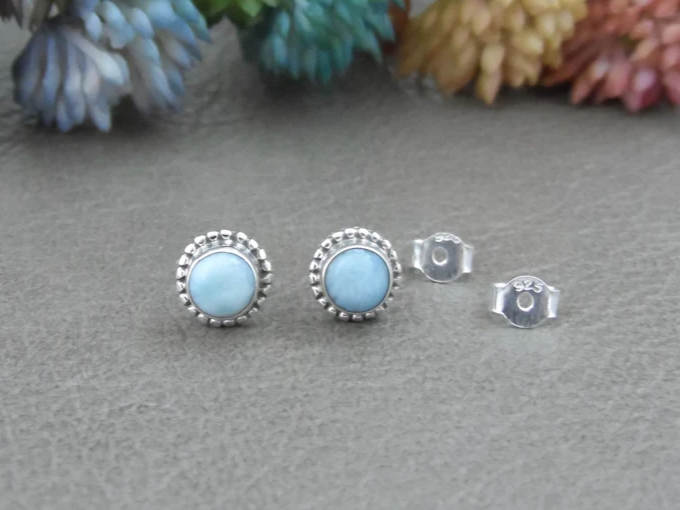 Larimar Ohrstecker aus Sterlingsilber Larimar Ohrringe Edelstein Ohrstecker Larimar Ohrstecker Larimar Schmuck