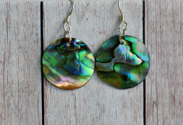 Natürliche Abalone Muschel Ohrringe 925 Sterling Silber Hängeohrringe Schmuck für Damen Insel Schmuck Strand Schmuck Geschenk für Sie