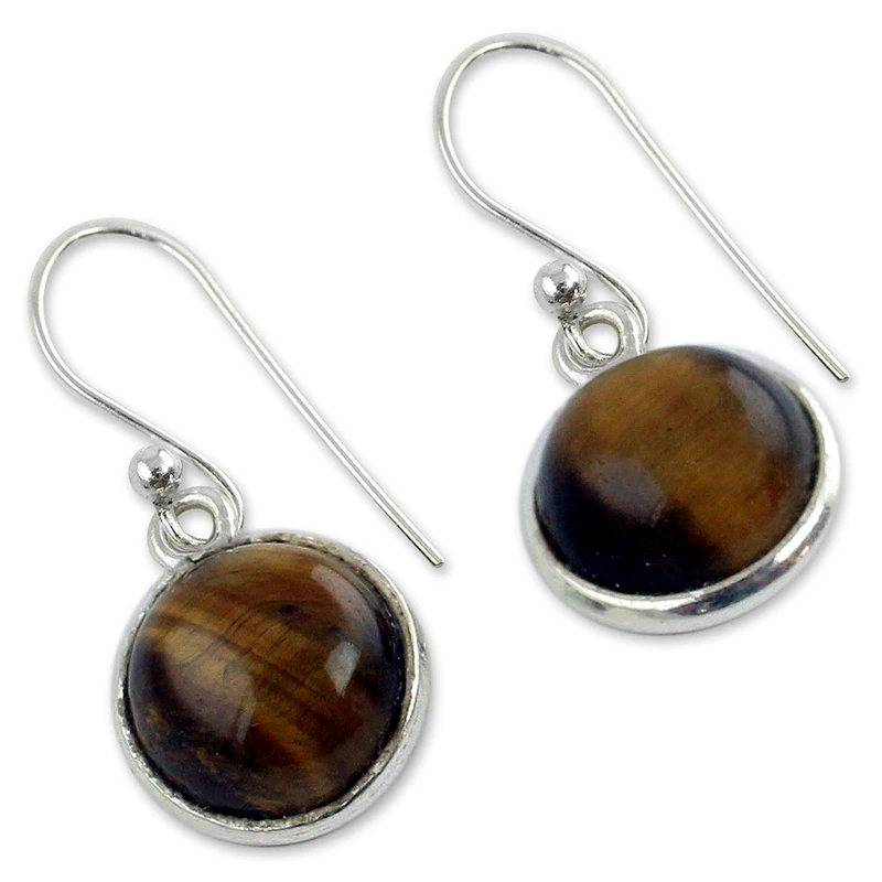 Tigerauge Ohrringe Sterlingsilber Schmuck Handgemachte Edelstein Silber Ohrringe Geschenke Für Muttertag Idee Alltagsschmuck