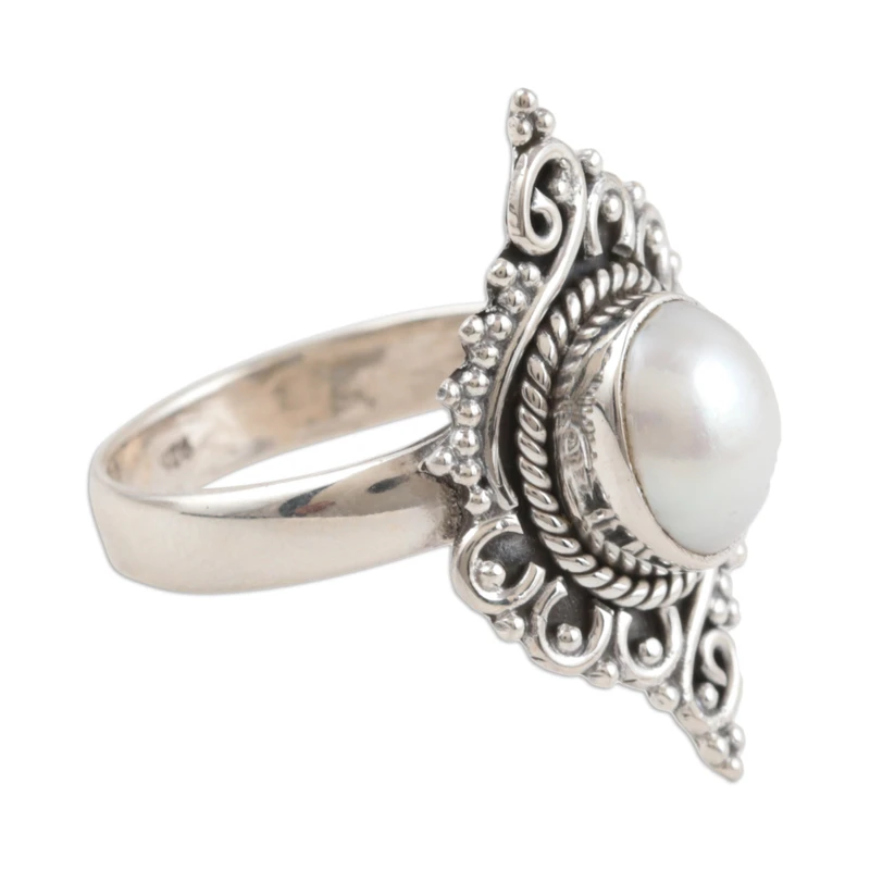Artisan Crafted Cultured Pearl Ring 925 Silver Ring Statement Ring Handmade Ring Gift For Her Boho Dainty Ring Gift For Her & Sister
