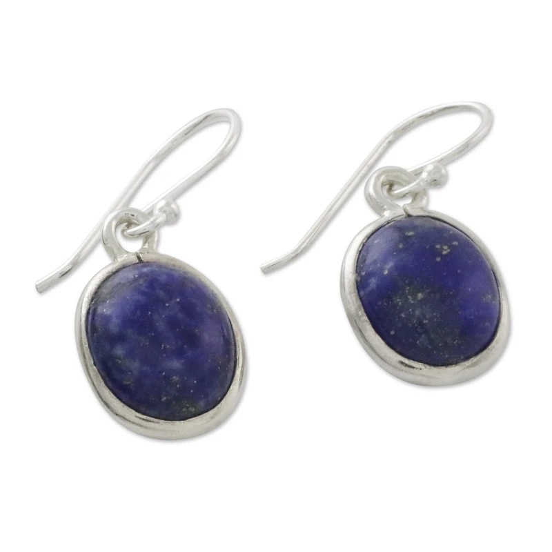 Simple Design Lapislazuli Ohrringe 925 Sterling Silber Designer Ohrringe für Damen Handgemachte Silber Ohrringe Schmuck Geschenke Artikel Geschenk für sie