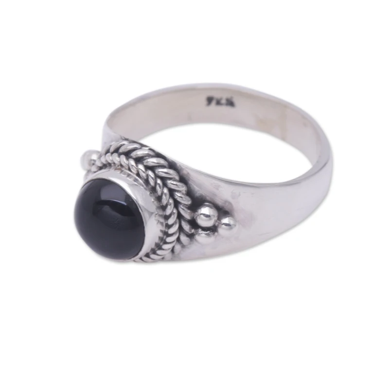 Onyx und Sterlingsilber Ring Statement Ring Handgemachter Ring Damen Silberring Geschenk für sie