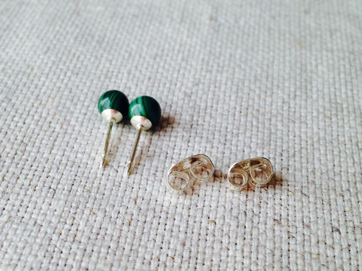 925 Sterling Silber Malachit Ohrstecker Ohrstecker Malachit Schmuck Malachit Ohrstecker Kleine Ohrstecker Geschenk für sie
