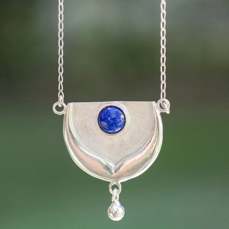 Lapislazuli Halskette und 925 Sterling Silber Halskette Lapislazuli Schmuck Geburtsstein Schmuck Boho Halskette Statement Kette Geschenk für Sie