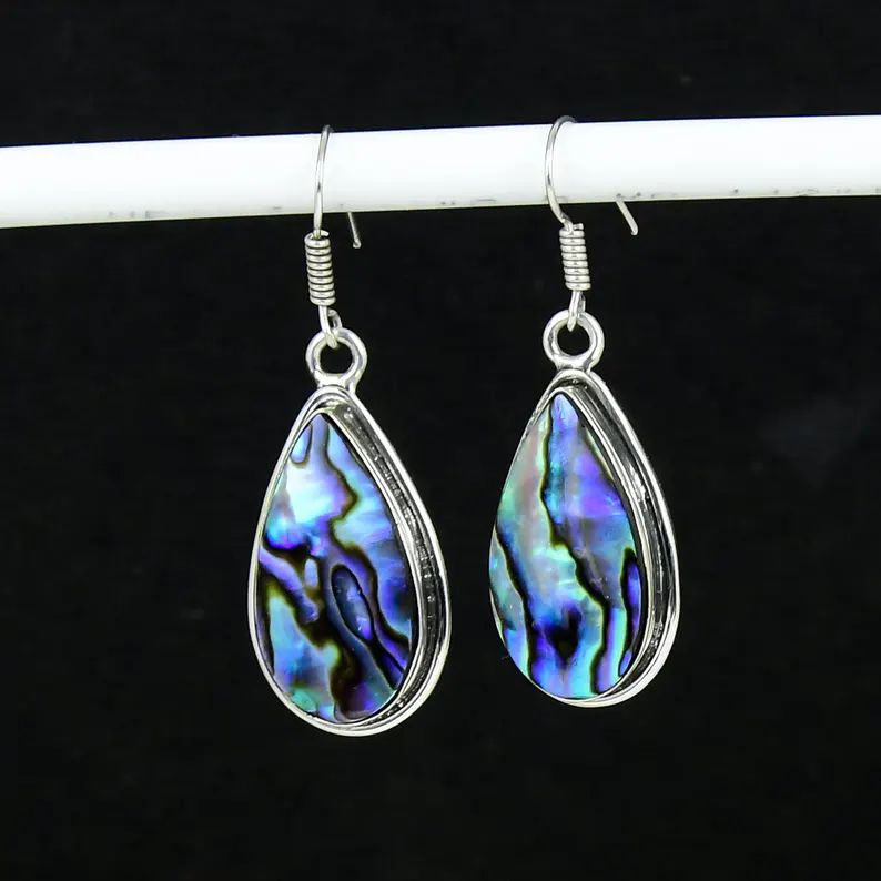 Abalone Muschel Ohrring Abalone Muschel Edelstein Ohrring Birnenform Edelstein Ohrring 925 Sterling Silber Ohrring Weihnachtsgeschenke Für Sie