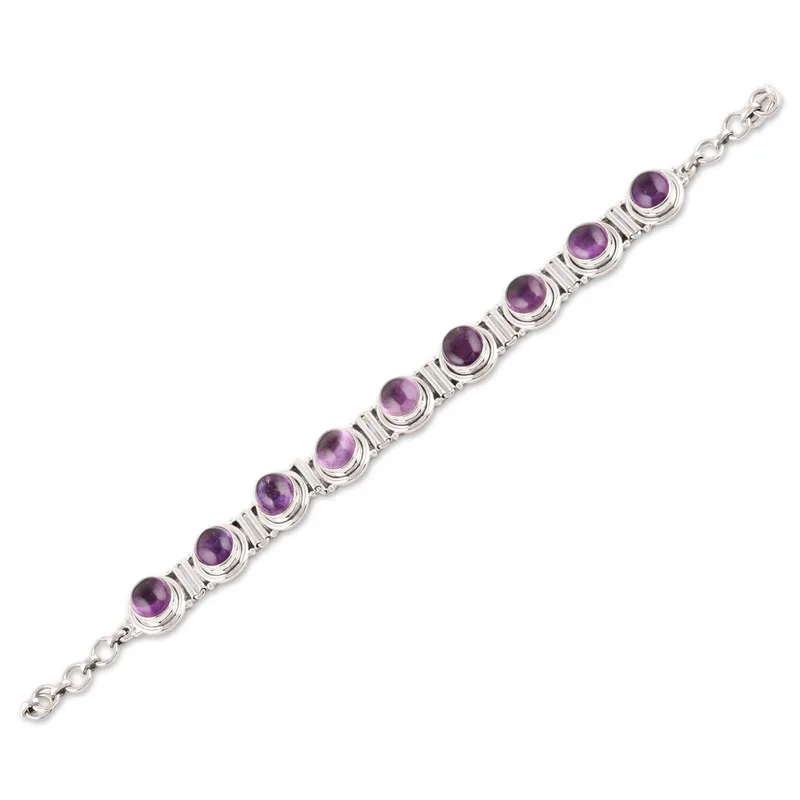 Handgefertigtes Schmuckstück aus Sterlingsilber und Amethyst – charmantes Geburtstagsgeschenk für Frauen und Mädchen, Amethyst-Armband als Valentinstagsgeschenk