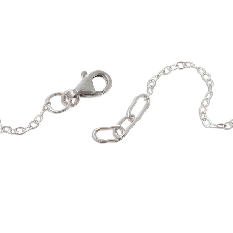 Handgemachte weiße Perlenkette 925 Sterling Silber Süßwasserperlen Schmuck Handgemachter Schmuck Boho Halskette Geschenk für sie Valentinstagsgeschenk