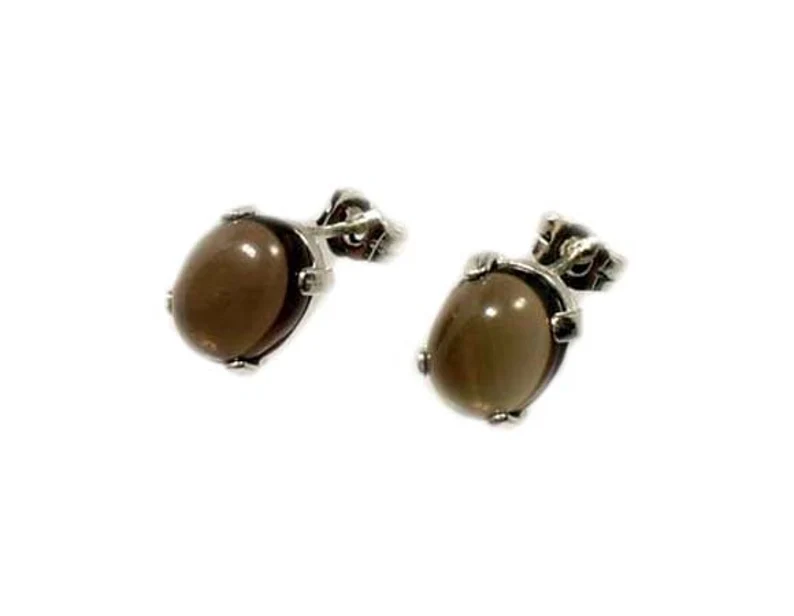 Handgemachter Schmuck 925 Sterling Silber Rauchquarz Ohrstecker Trendiges Geschenk für Sie Damen Minimalistischer Edelsteinschmuck Geschenk für Sie