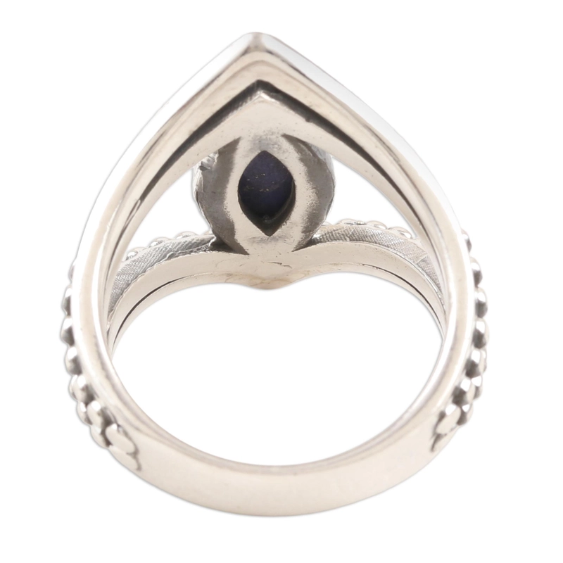 Lapislazuli Cocktailring Handgefertigt 925 Sterling Silber Geschenk für sie