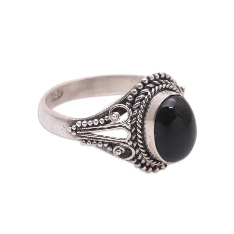 925 Sterling Zilveren Ring Handgemaakte Onyx Steen Ring Statement Ring Handgemaakte Ring Vrouwen Zilveren Ring Cadeau voor Haar