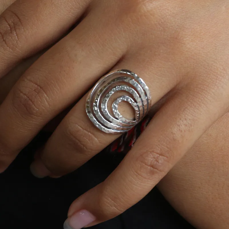 Handgefertigter 925er Sterling Silber Bandring Einzigartiger Ring Boho Zierlicher Schmuck Geschenkring für sie Geburtstagsgeschenk