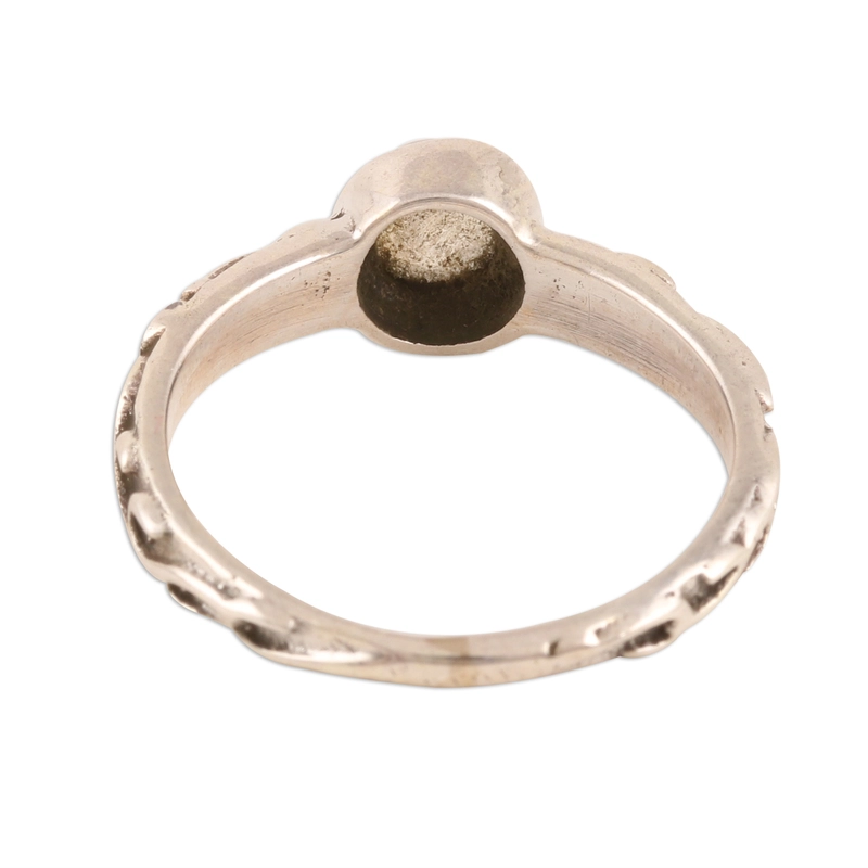 Golfpatroon Larimar Solitaire Ring Handgemaakt Ontwerp 925 Sterling Zilver Cadeau Voor Haar & Mama