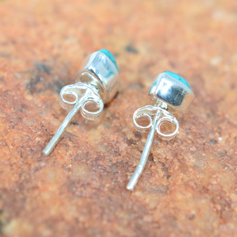 Blaue Türkis 925 Silber Ohrstecker Geburtstag Dezember Geburtsstein Brautjungfern Geschenk für sie
