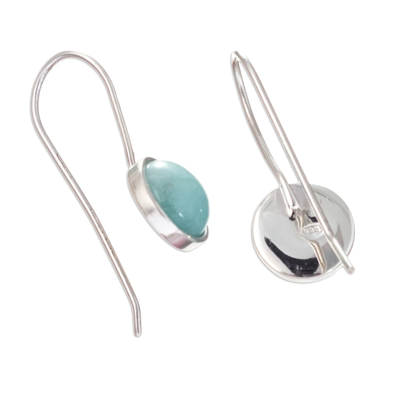 Amazonit und Sterling Silber Ohrhänger Damen Schmuck Boho Ohrringe Handgefertigte Edelstein Ohrringe Hochzeit Schmuck Geschenk für Sie