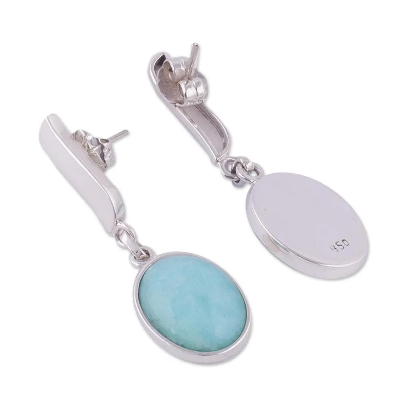 Ohrringe aus Sterlingsilber mit Amazonit, baumelnde Ohrringe für Frauen, Boho-Ohrringe, handgefertigte Edelsteinohrringe, Hochzeitsschmuck, Geschenk für sie