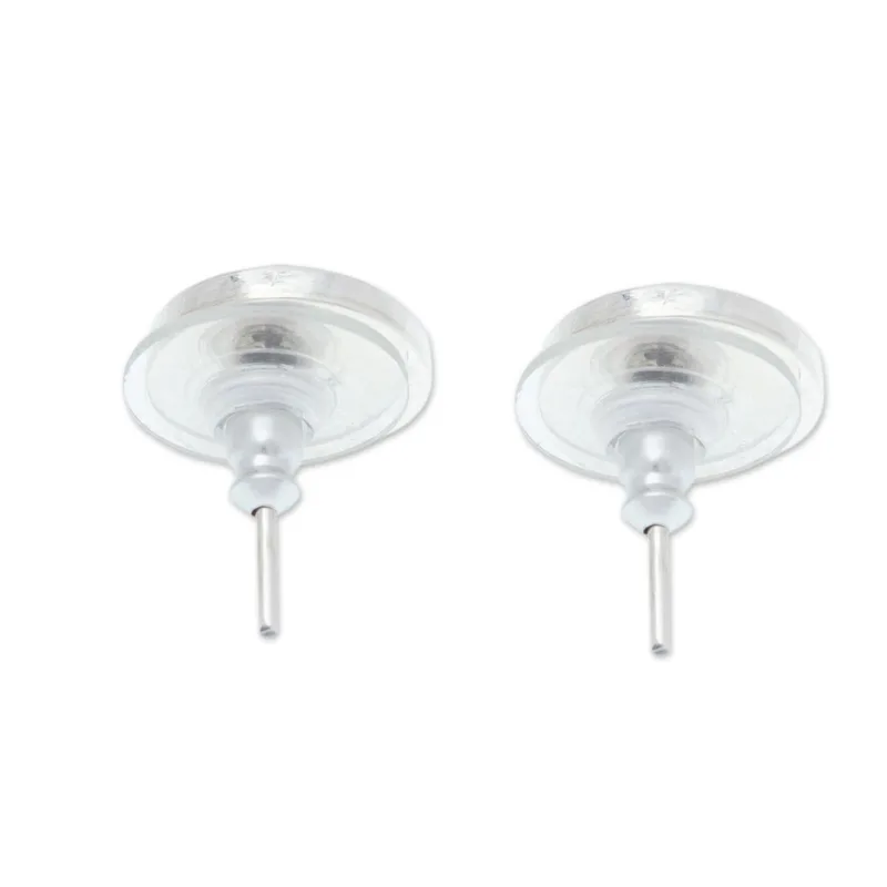 Handgefertigte Amethyst-Ohrstecker aus 925er Sterlingsilber, Alltags-Ohrringe, handgemachte böhmische Ohrringe, Geschenk für sie