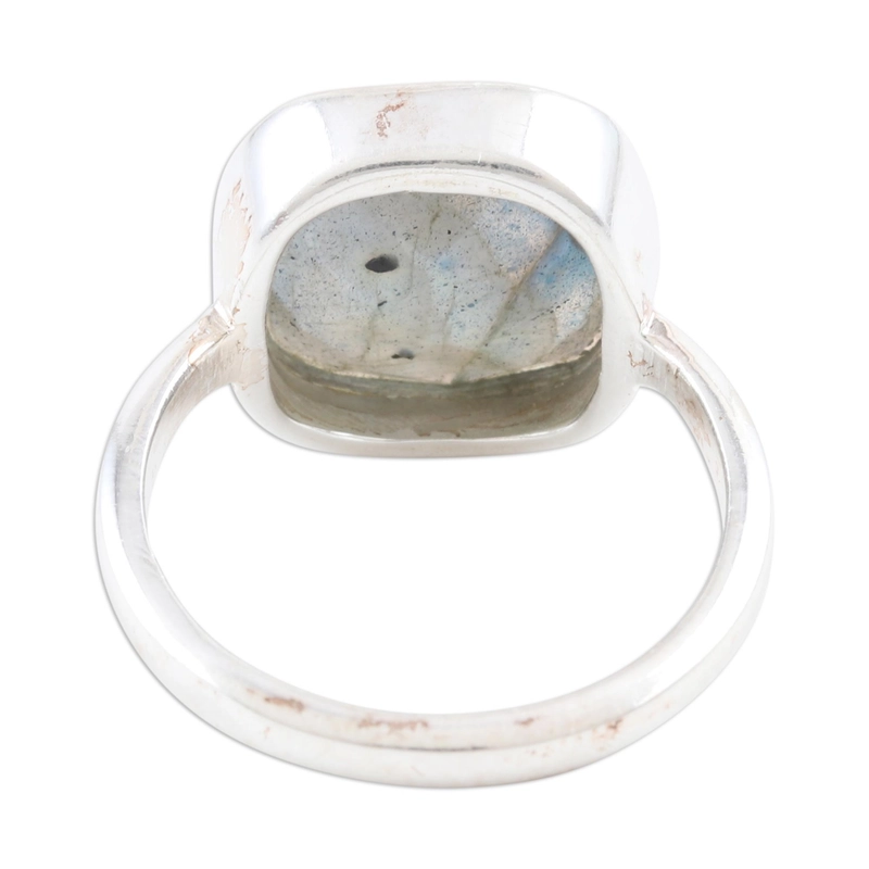 Razzle Dazzle Blue Fire Labradorite Ring Handmade Design 925 Sterling Silver Gift For Her