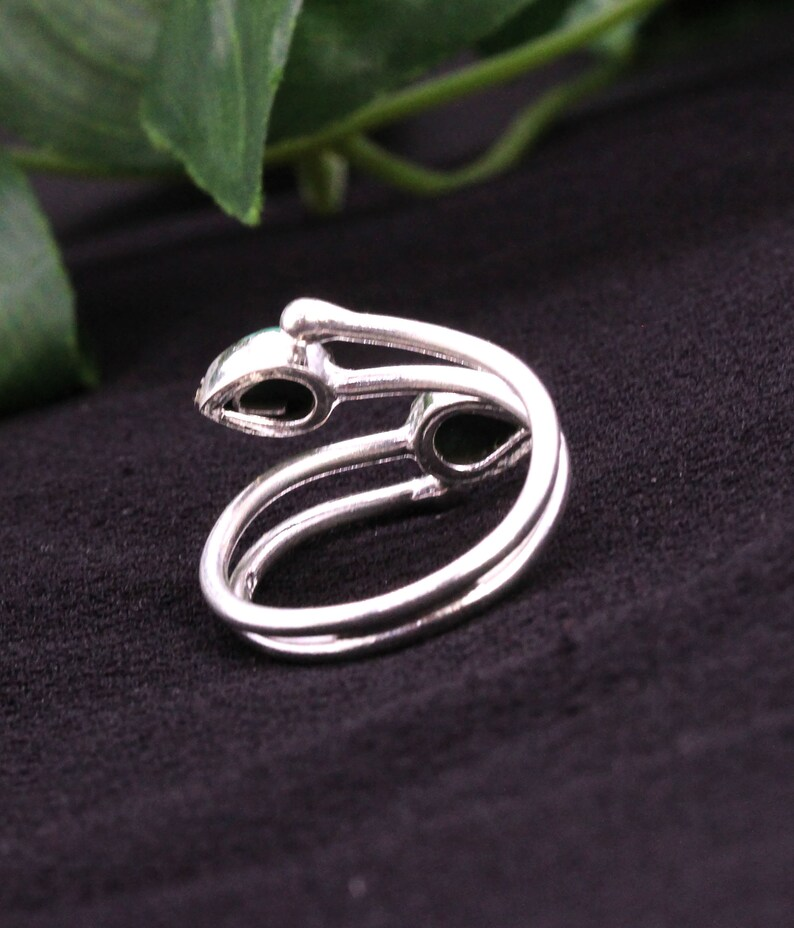 925er Silberring Malachitring Edelsteinring Verstellbarer Ring Damenring Ehering Partyring