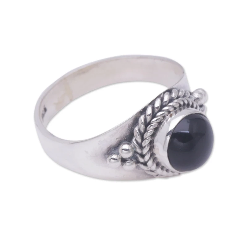 Onyx und Sterlingsilber Ring Statement Ring Handgemachter Ring Damen Silberring Geschenk für sie