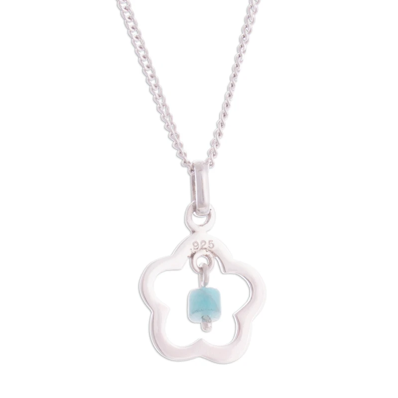 Blumenförmige Amazonit-Halskette 925 Sterling Silber Amazonit-Schmuck Handgefertigter Schmuck Böhmische Halsketten Geschenk für Sie