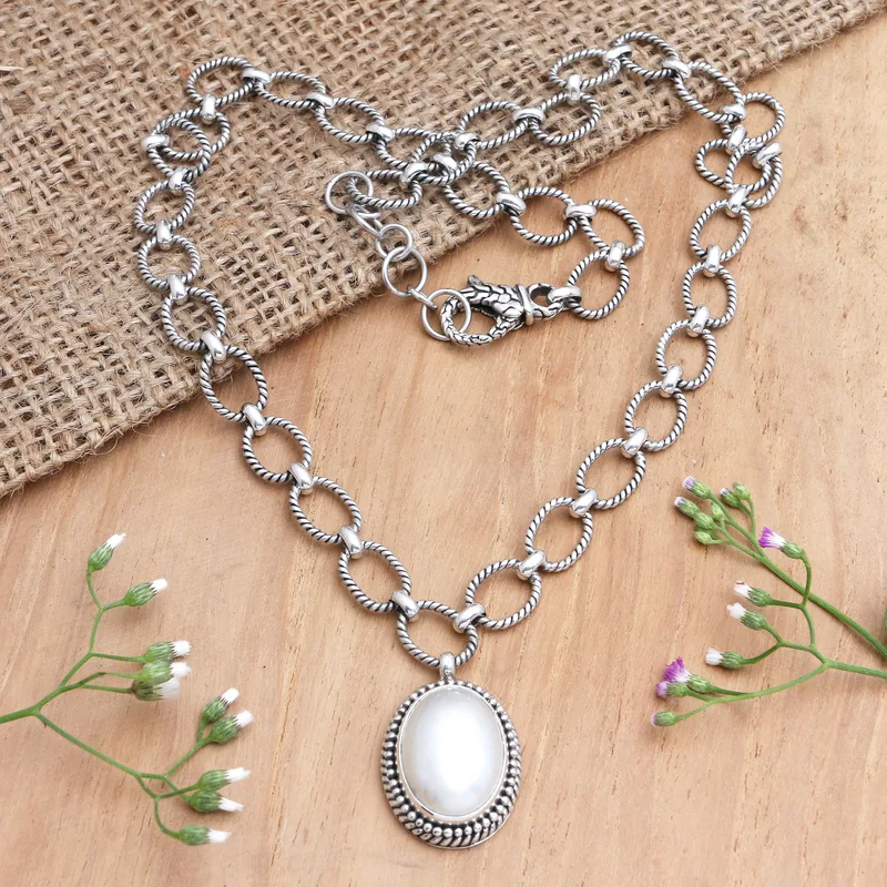 Zuchtperlen-Anhänger-Halskette 925 Sterling Silber Süßwasserperlen-Schmuck Handgemachter Schmuck Boho Halskette Geschenk für Sie