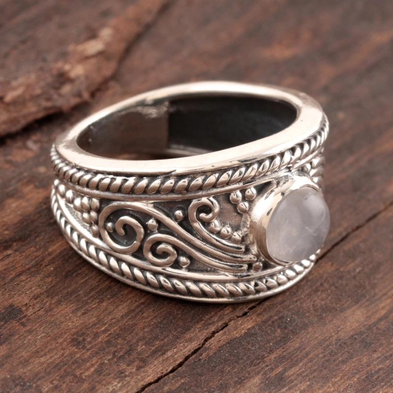 Rainbow Moonstone Handmade 925 Sterling Silver Ring Gift For Her