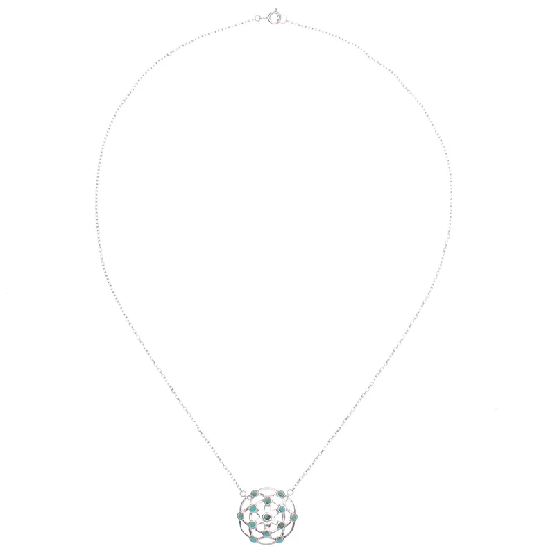 Blühender Stern in Türkis 925 Sterling Silber Anhänger Halskette Zarte Halskette Perfektes Muttertagsgeschenk Böhmischer Schmuck Geschenk für Sie