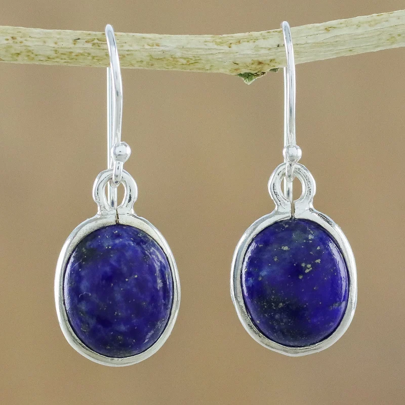 Simple Design Lapislazuli Ohrringe 925 Sterling Silber Designer Ohrringe für Damen Handgemachte Silber Ohrringe Schmuck Geschenke Artikel Geschenk für sie