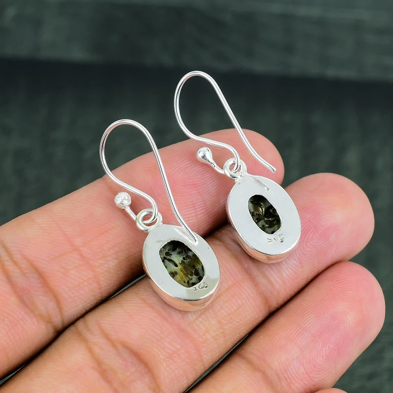 Abalone Muschel Ohrring 925 Sterling Silber Ohrringe Original Edelstein Ohrringe Handgemachte Ohrhänger Brandneuer Schmuck Jahrestagsgeschenk