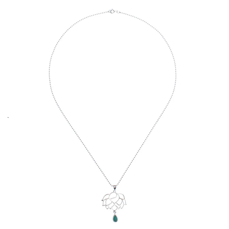Chakra Bloom Türkis und Sterlingsilber Anhänger Halskette Zarte Kette Perfektes Muttertagsgeschenk Boho Schmuck