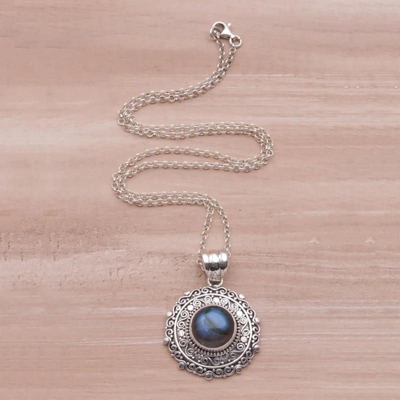 Labradorit Edelstein Anhänger Halskette Schmuck 925 Sterlingsilber Boho Zarte Labradorit Schmuck Geschenk für Sie