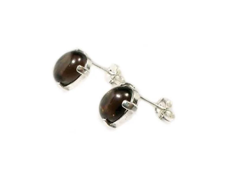 Handgemachter Schmuck 925 Sterling Silber Rauchquarz Ohrstecker Trendiges Geschenk für Sie Damen Minimalistischer Edelsteinschmuck Geschenk für Sie