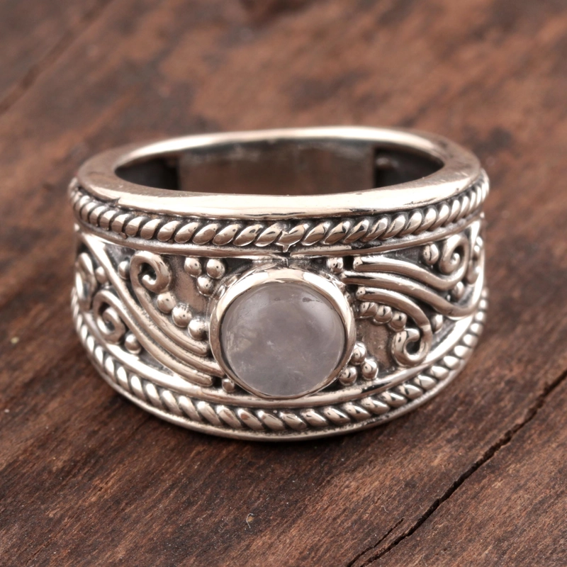 Rainbow Moonstone Handmade 925 Sterling Silver Ring Gift For Her