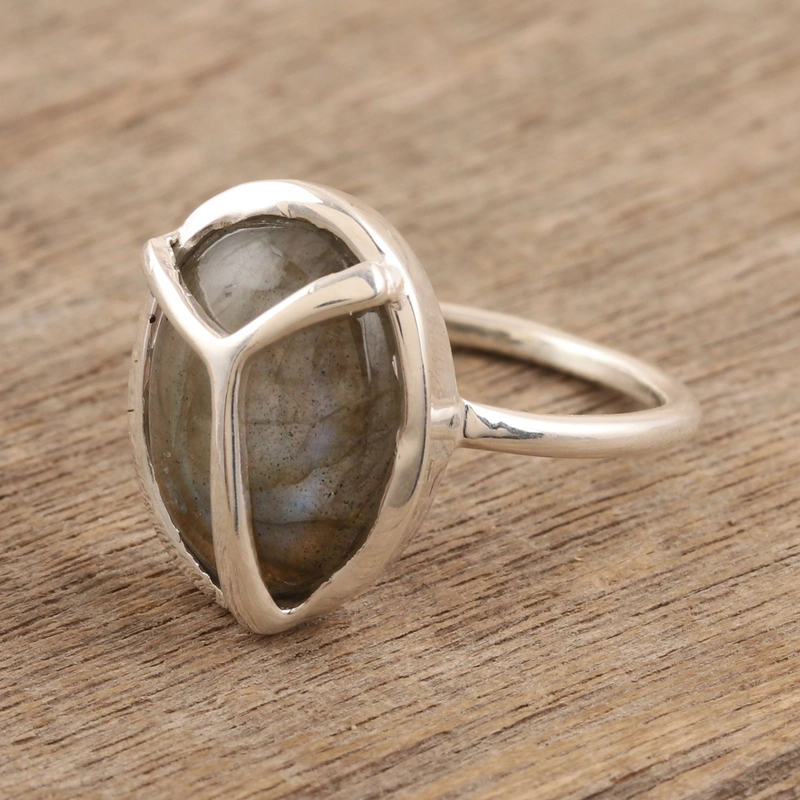 Labradorit Ring Handgemachtes Design 925 Sterling Silber Geschenk für Sie & Mama