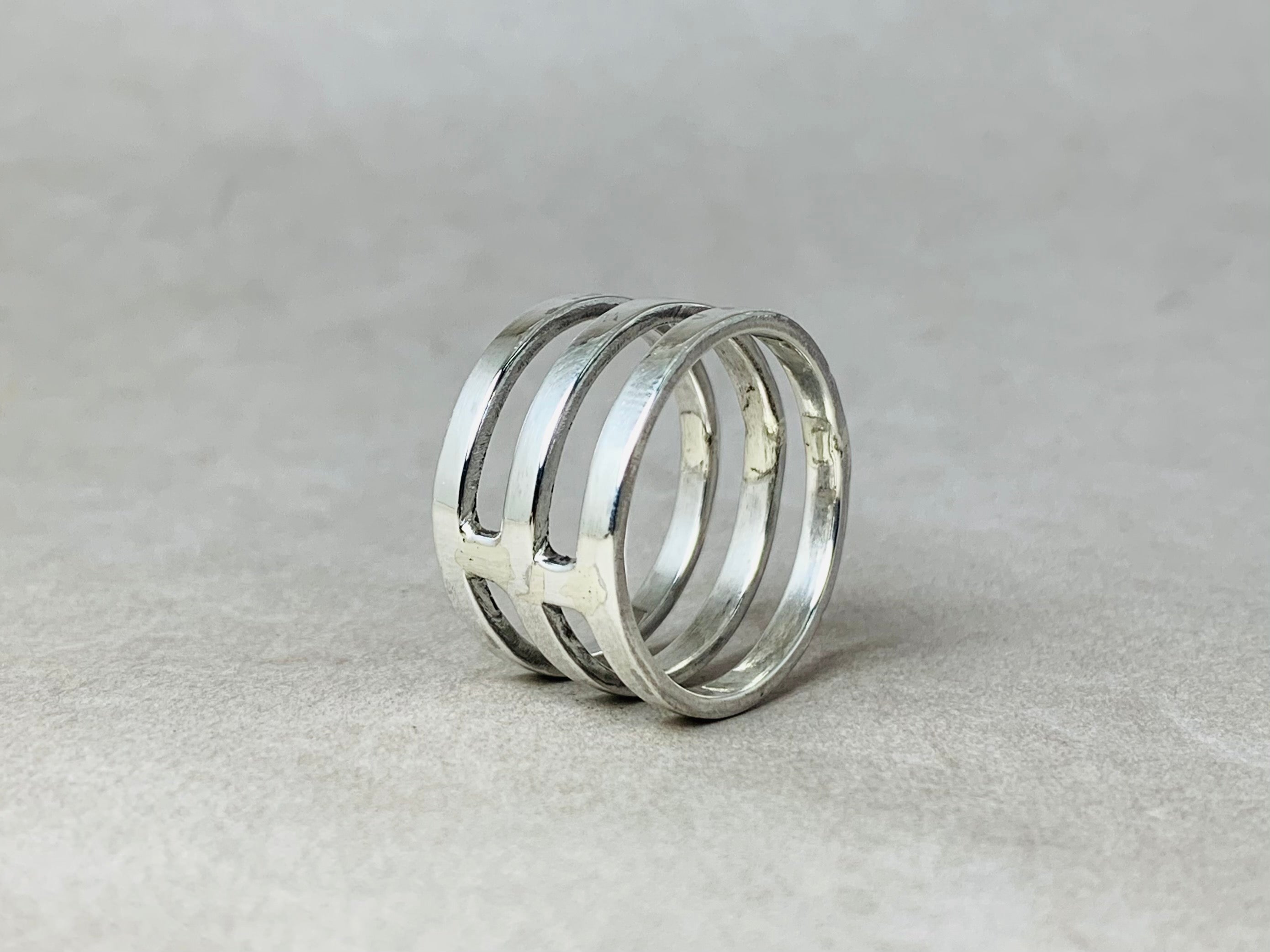 Dreifacher Bandring 925er Silber Statement Ring Drei Band Ring Bohemian Minimalistischer Ring Daumenring