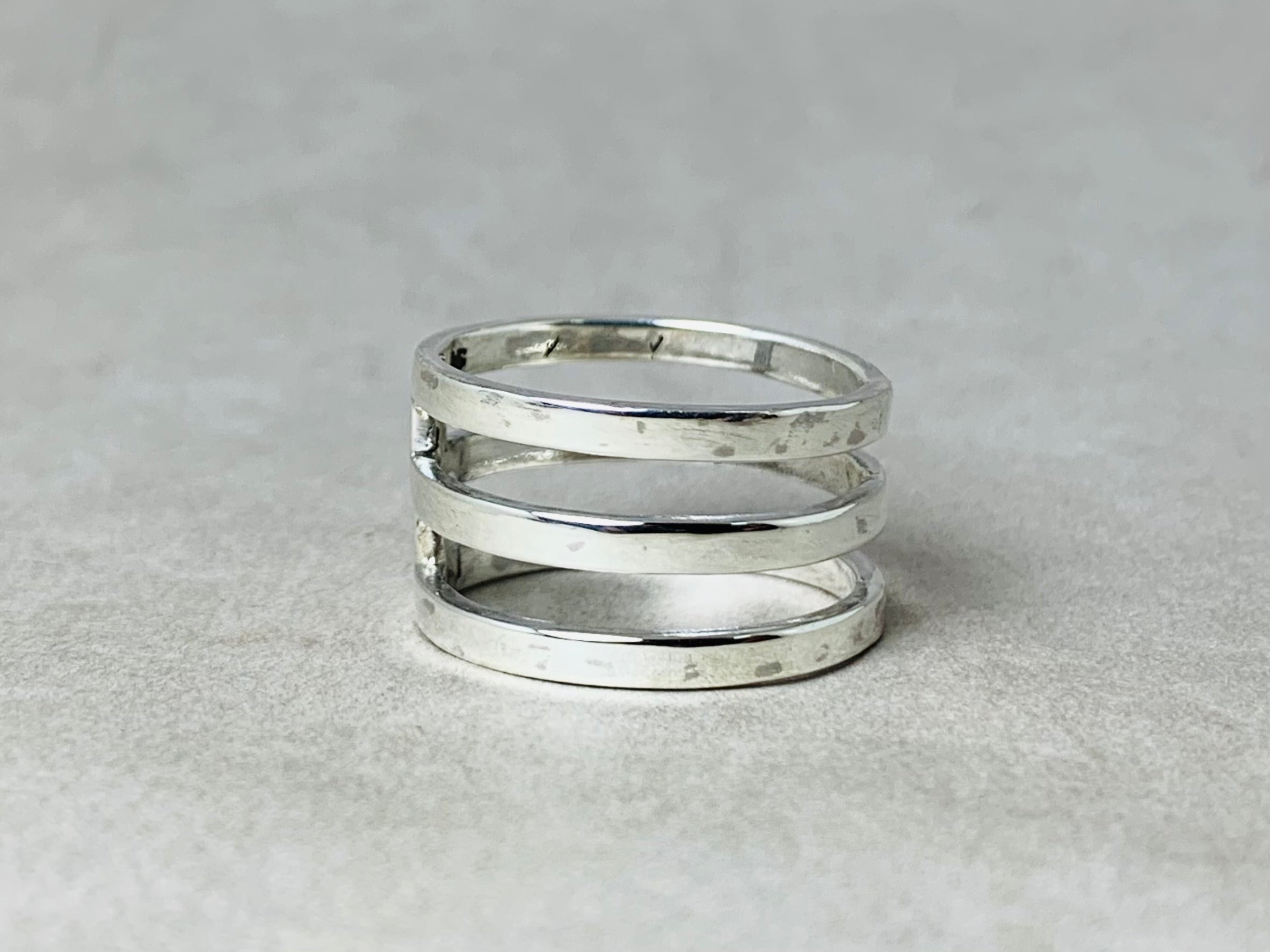 Dreifacher Bandring 925er Silber Statement Ring Drei Band Ring Bohemian Minimalistischer Ring Daumenring
