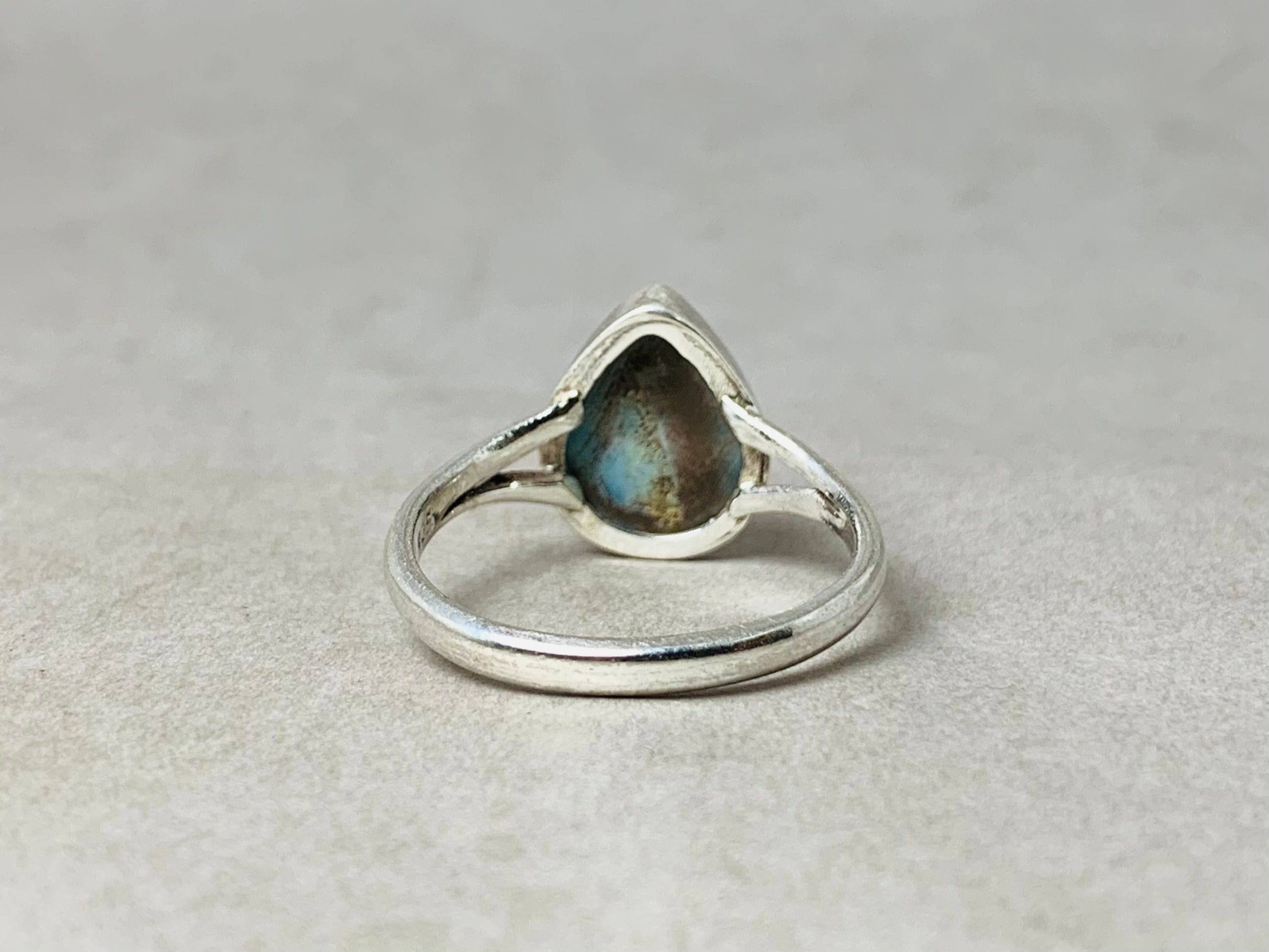 Natürlicher Edelstein Larimar Ring 925 Silberring Handgemachte Geschenke für sie Bohemian Ring Ring für jeden Tag