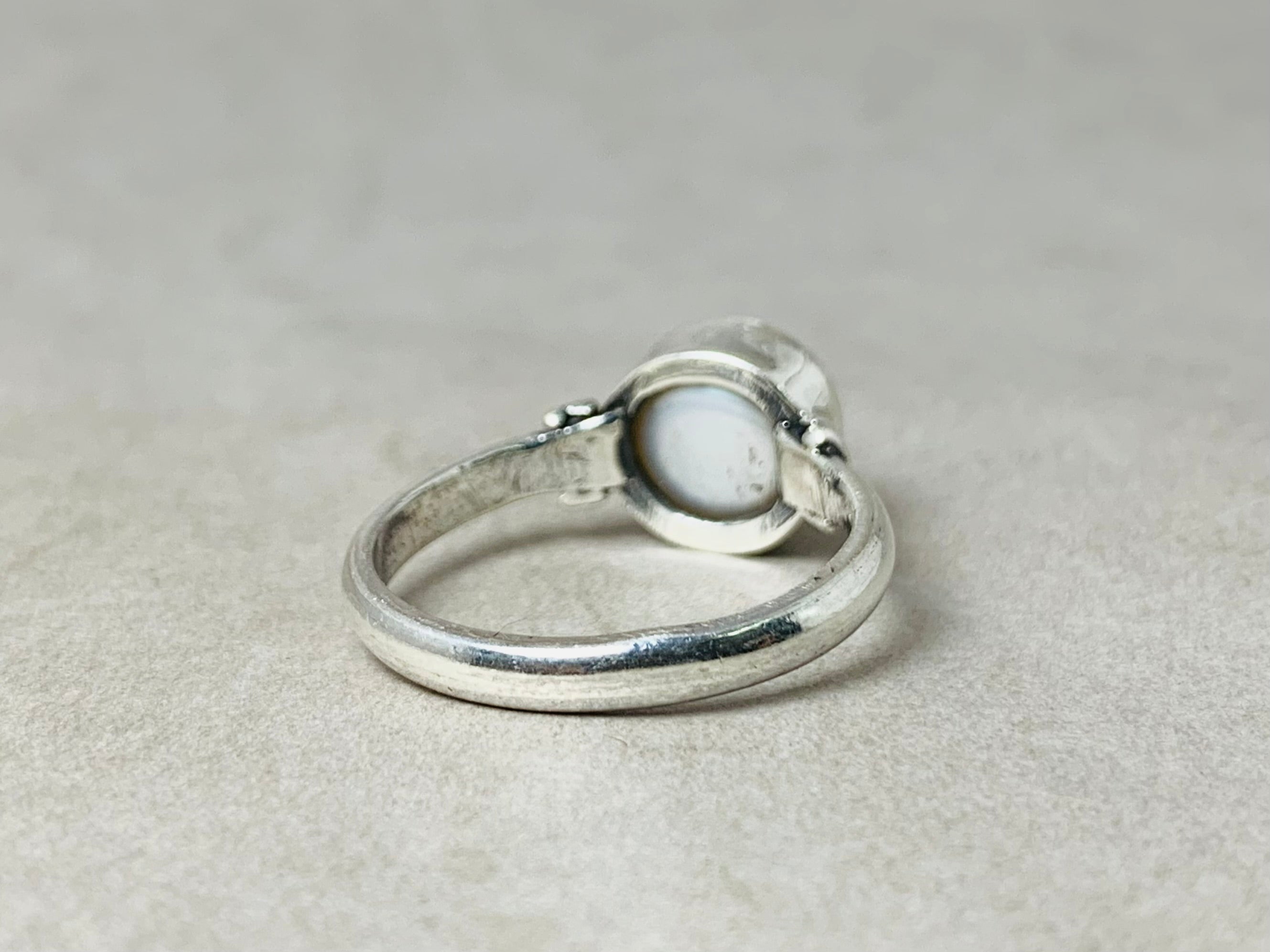925 Sterling Zilveren Parel Ring Geboortesteen Ring Handgemaakte Ring Statement Ring Minimalistische Ring Alledaagse Ring