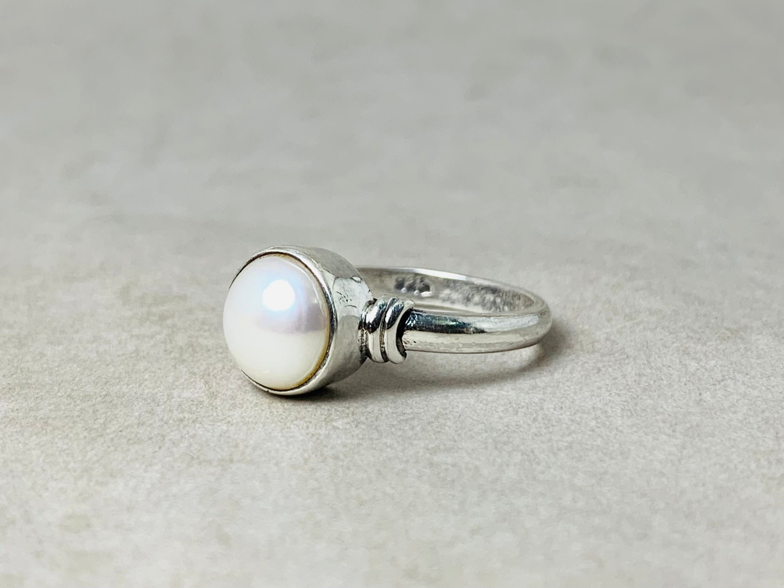 925 Sterling Zilveren Parel Ring Geboortesteen Ring Handgemaakte Ring Statement Ring Minimalistische Ring Alledaagse Ring