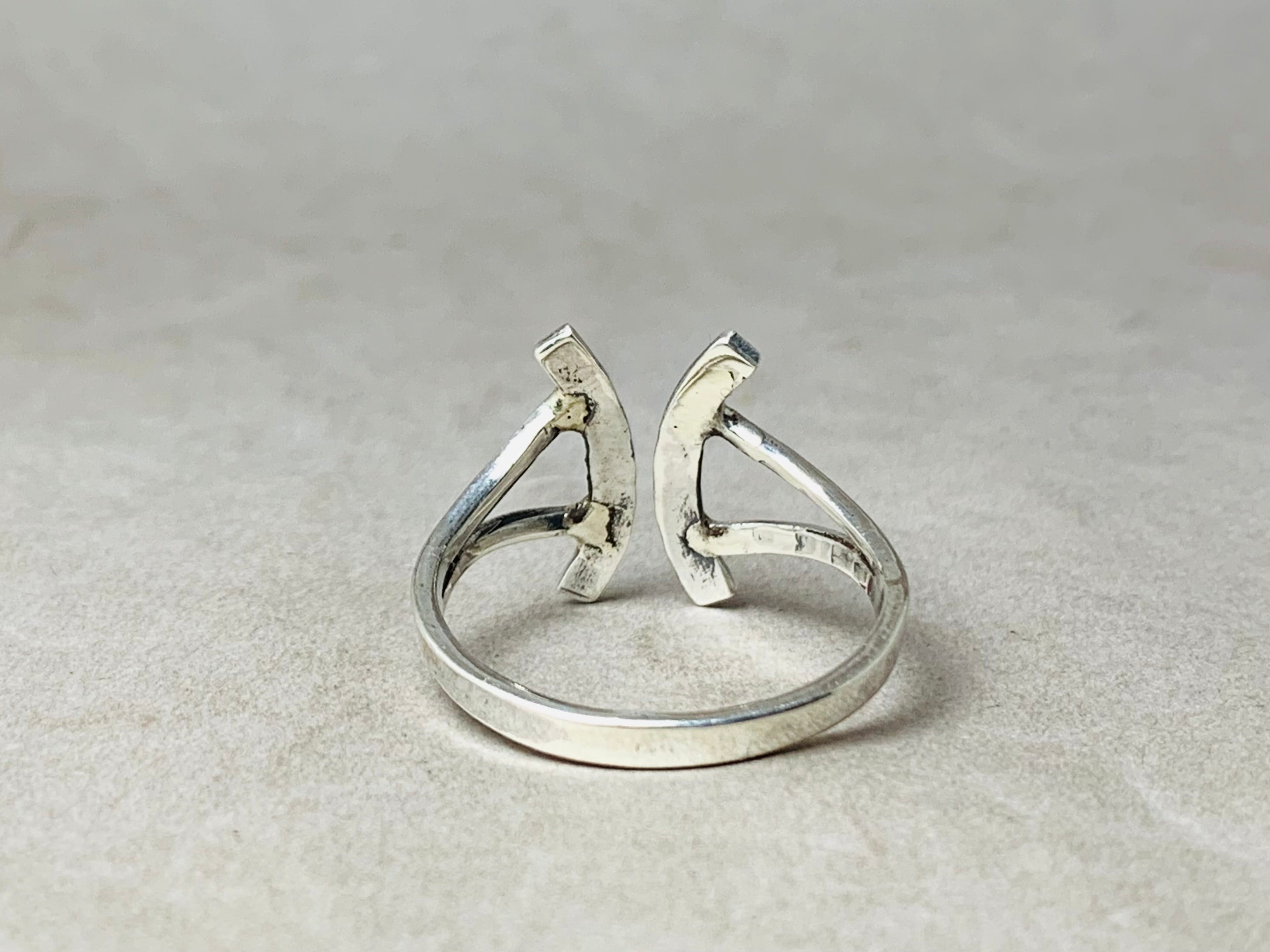 Hammered Bar Ring 925 Solid Silver Ring Double Bar Ring Parallel Bar Opened Ring Handmade Ring