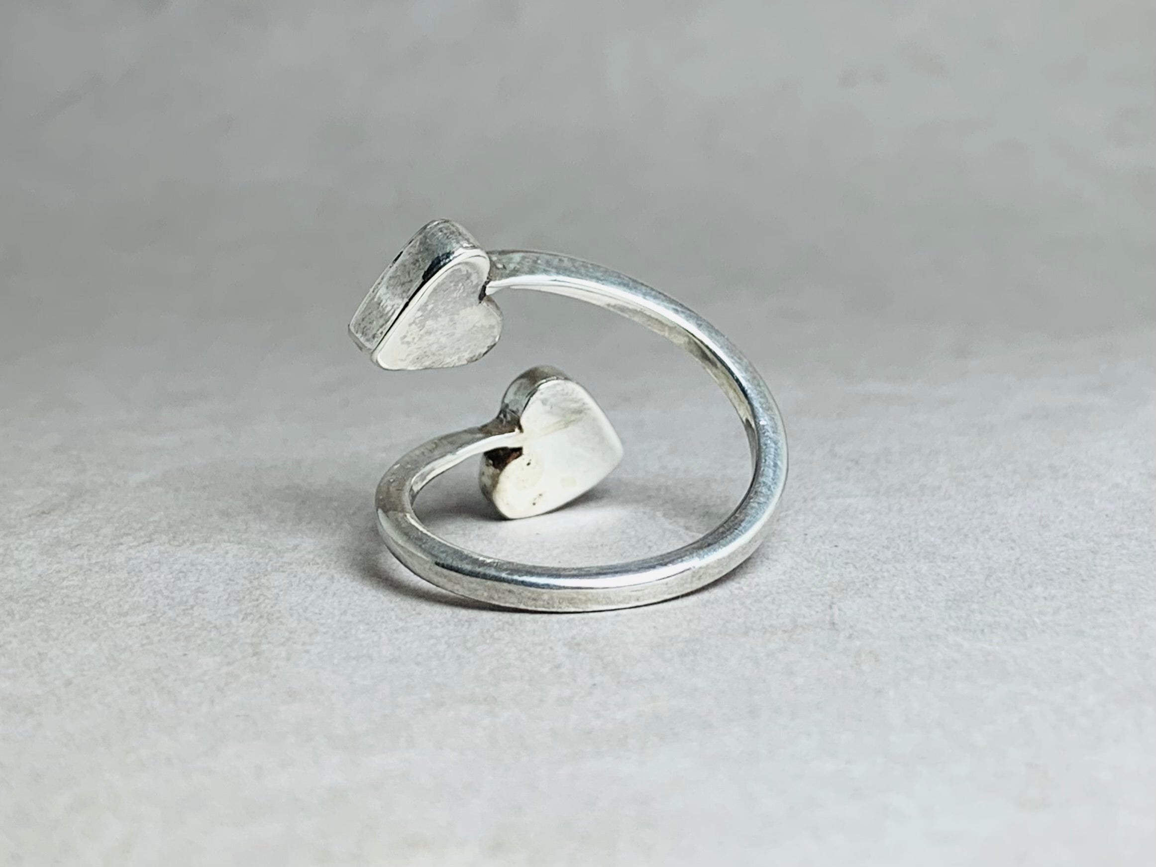 Doppelter Herzring Verstellbarer Ring 925 Sterling Silber Ring Statement Filigraner Ring Romantischer Herzring Für Sie Minimalistischer Schmuck