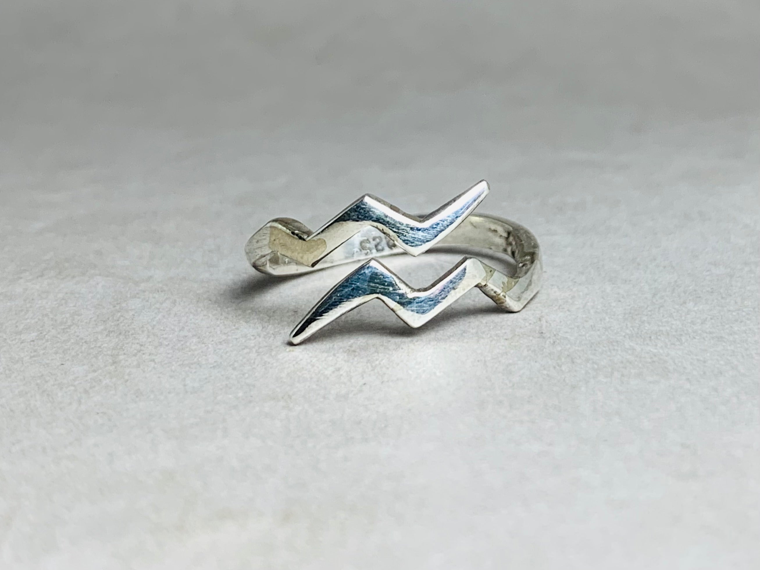 Blitzring 925er Sterlingsilber Ring Streetwear Ring Elektrizität Donner Blitz Ring Verstellbarer Minimalistischer Ring Geschenk für Sie