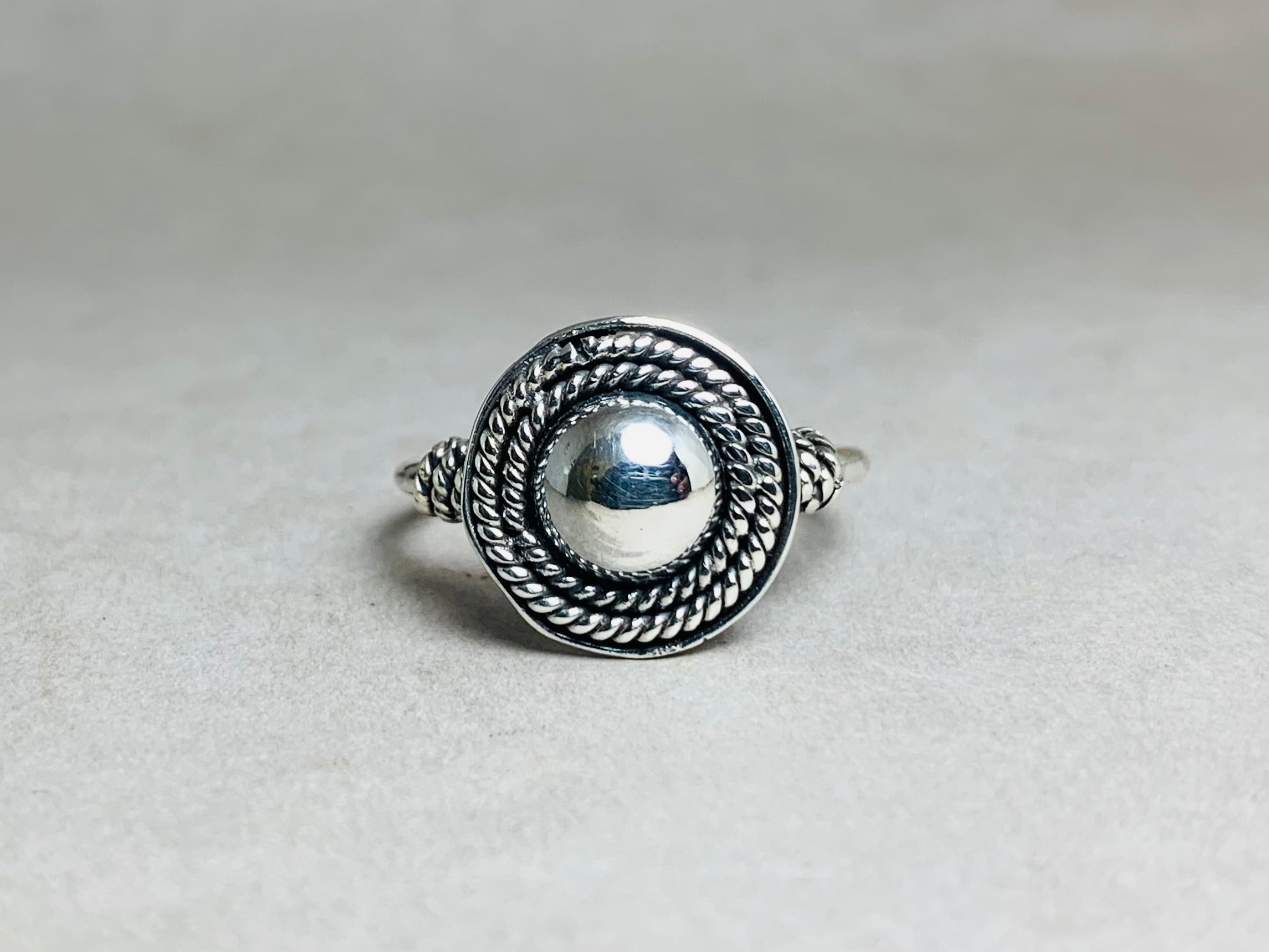 Kugelring 925 Sterling Silber Ring Statement Ring Handgemachter Unikatring Alltagsring Runder Kuppelring
