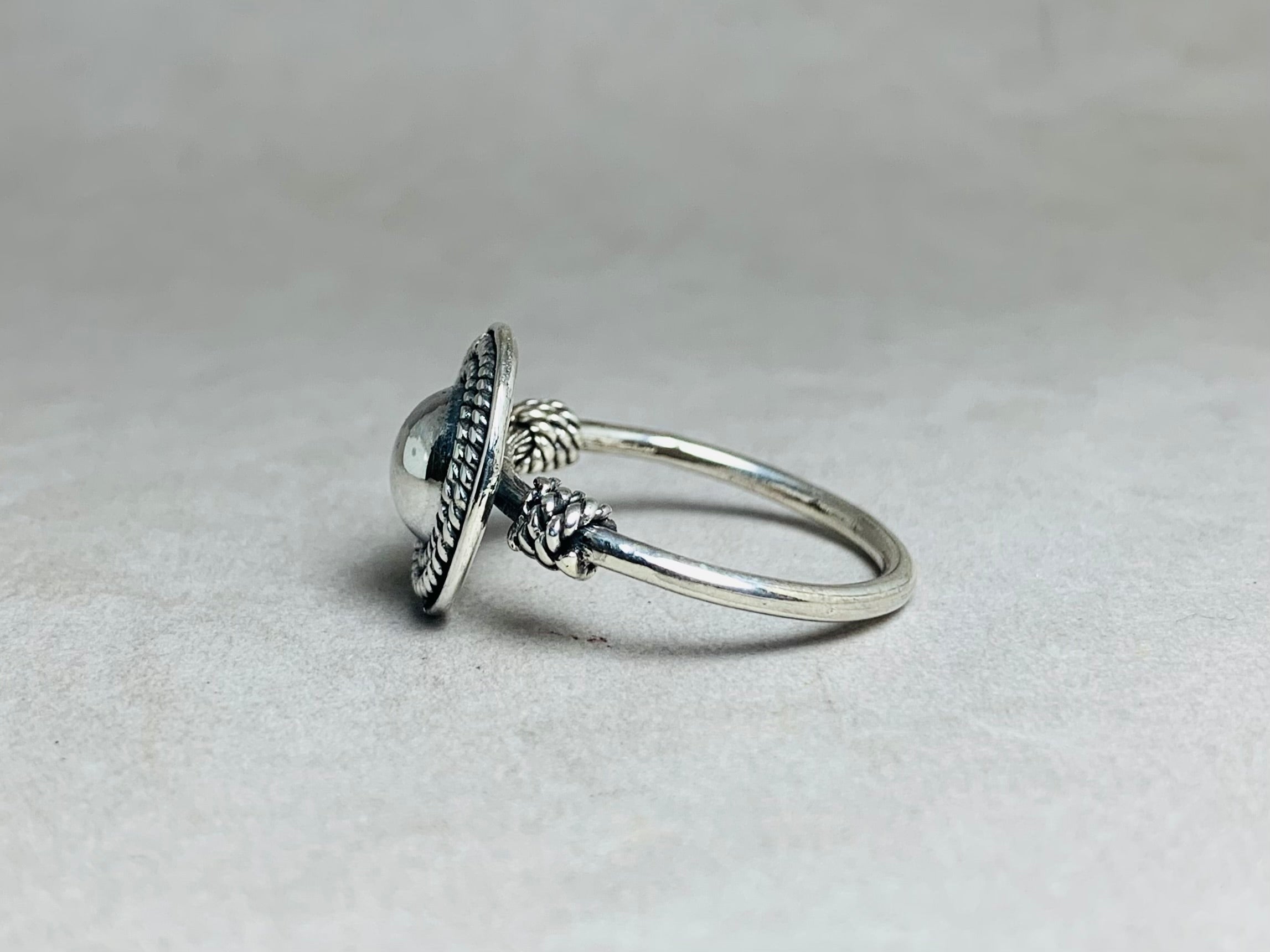 Kugelring 925 Sterling Silber Ring Statement Ring Handgemachter Unikatring Alltagsring Runder Kuppelring