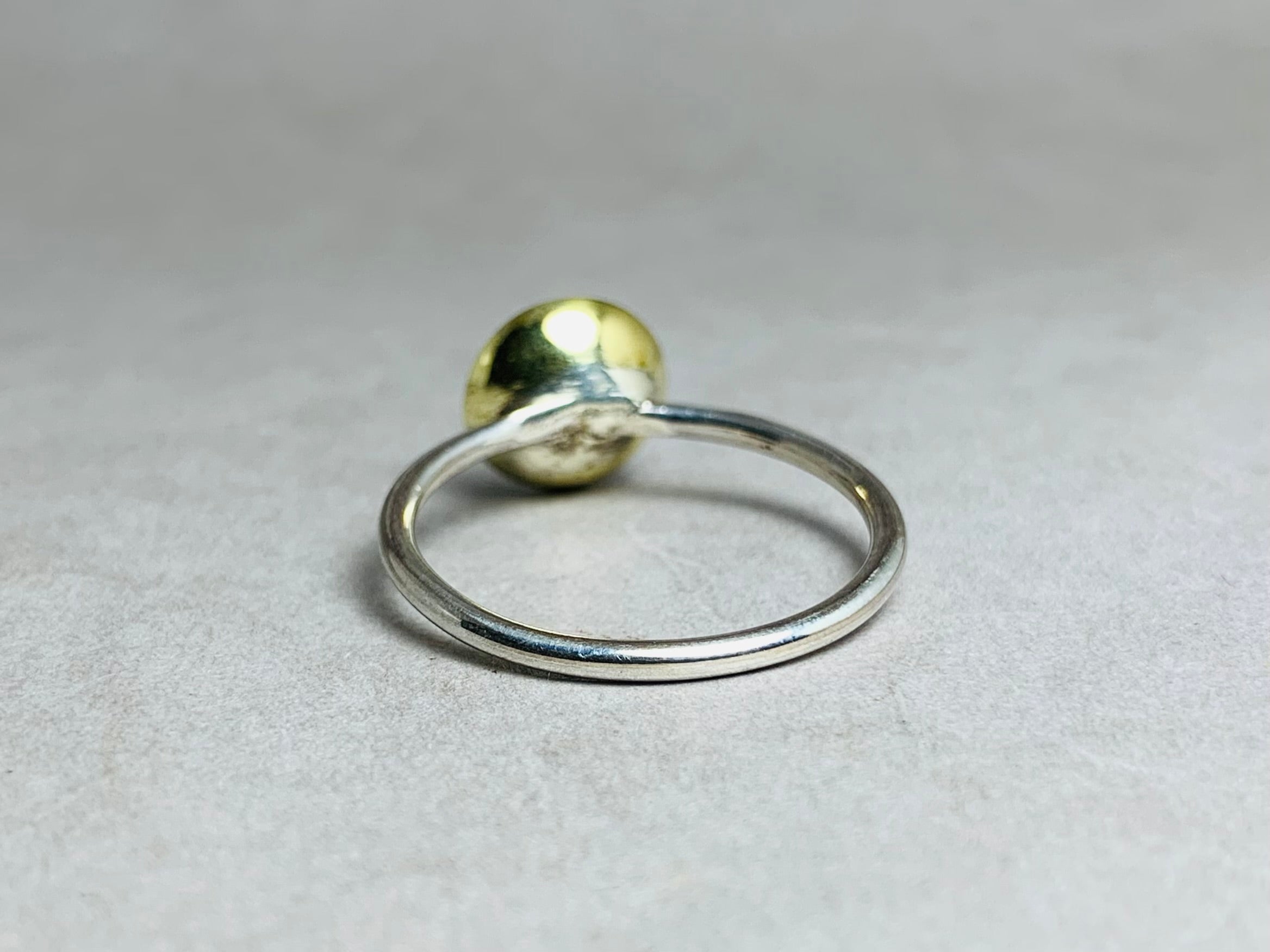 Gepunkteter Domring 925er Silberring Halbkugelring Alltagsring Handgemachter Cup Ring Boho Ring Für jeden Tag