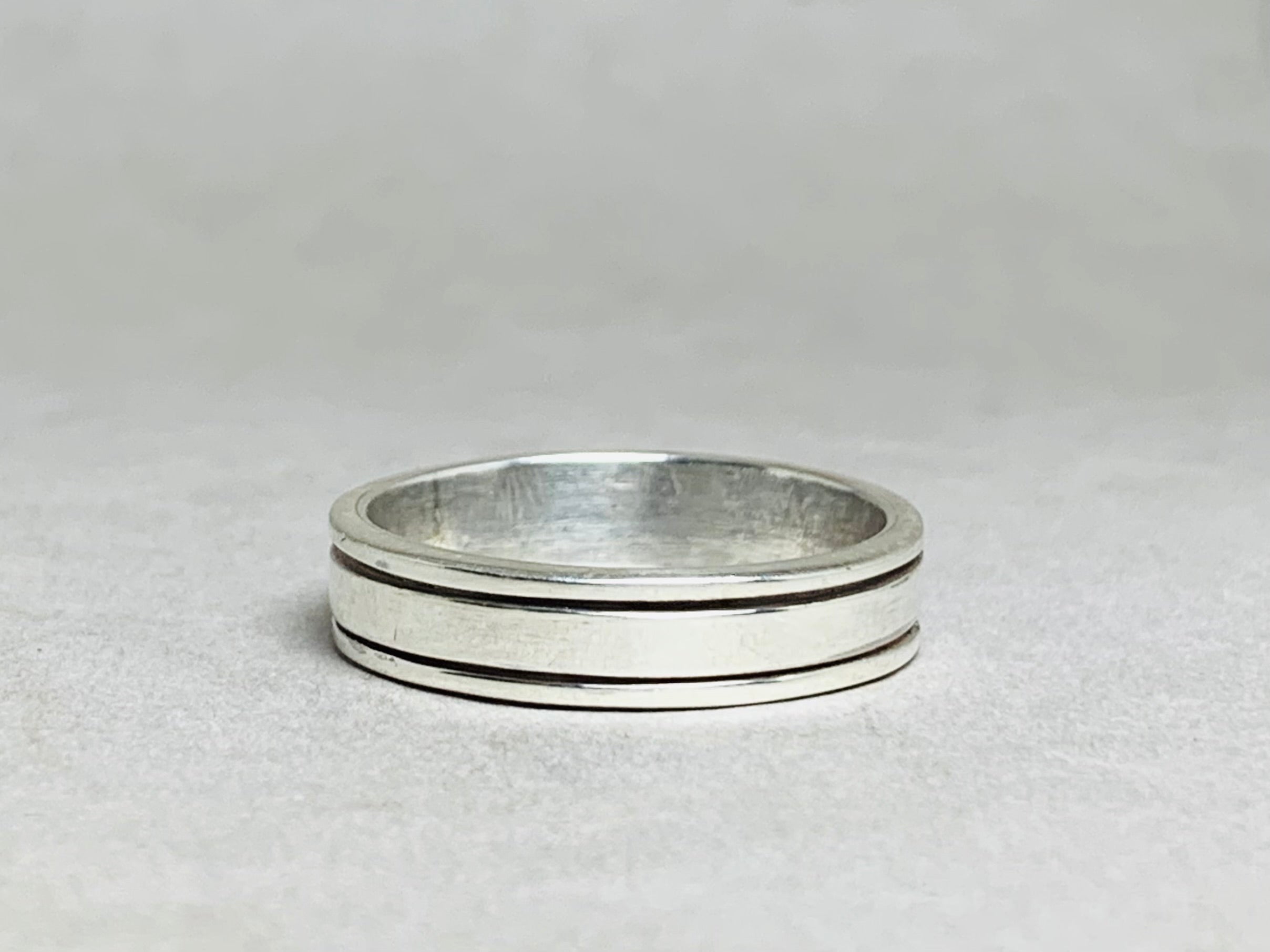 Spinner-Ring 925 Silber Fidget Ring Minimalistisch Spinner Sorgenring Meditationsring Angst-Ring Silberband Ring