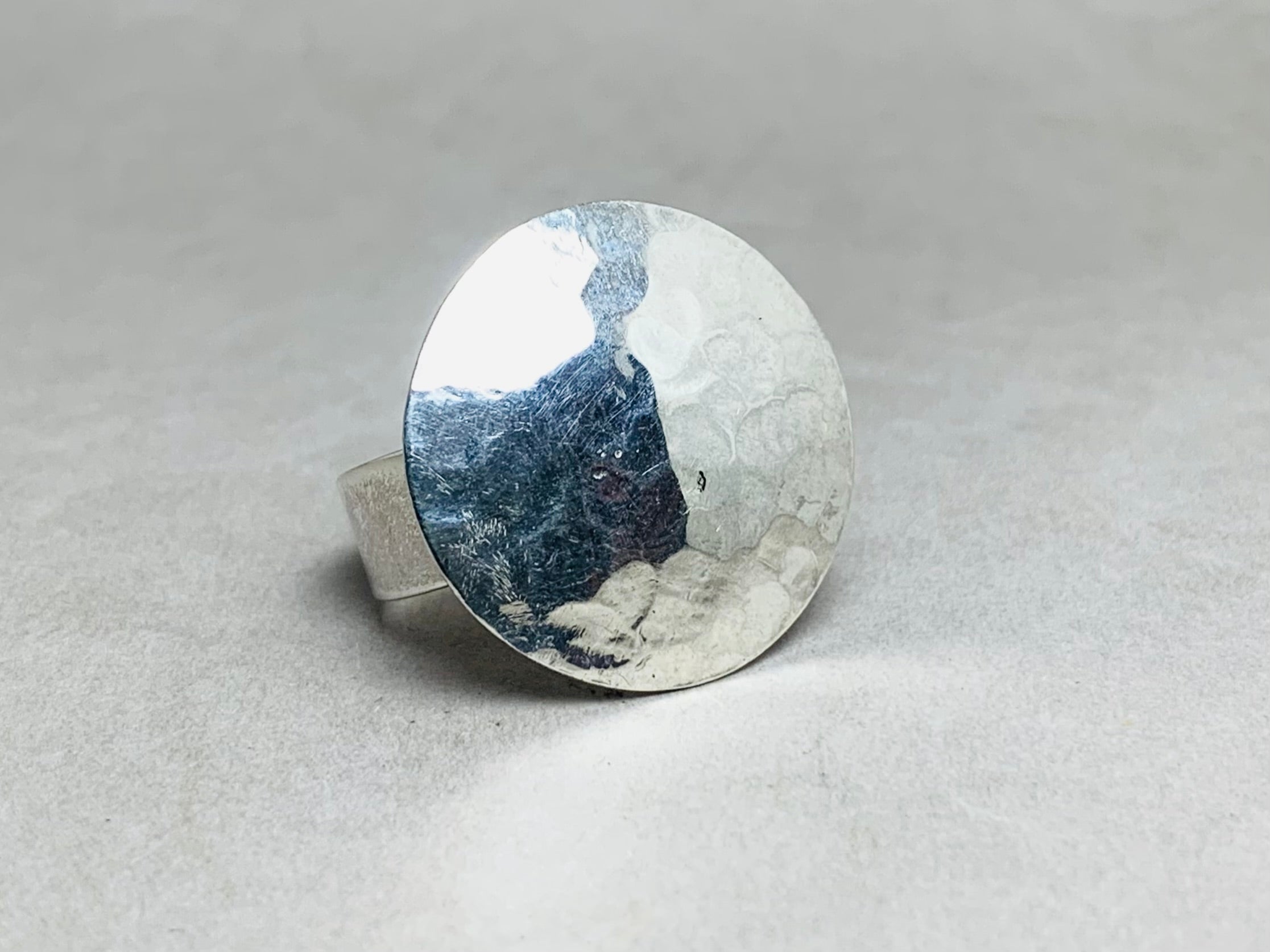 Gehämmerter Ring 925 Sterling Silber Ring Unisex Statement Ring Handgemachter Silberring Alltagsring Schwerer Bandring Geschenk für Sie